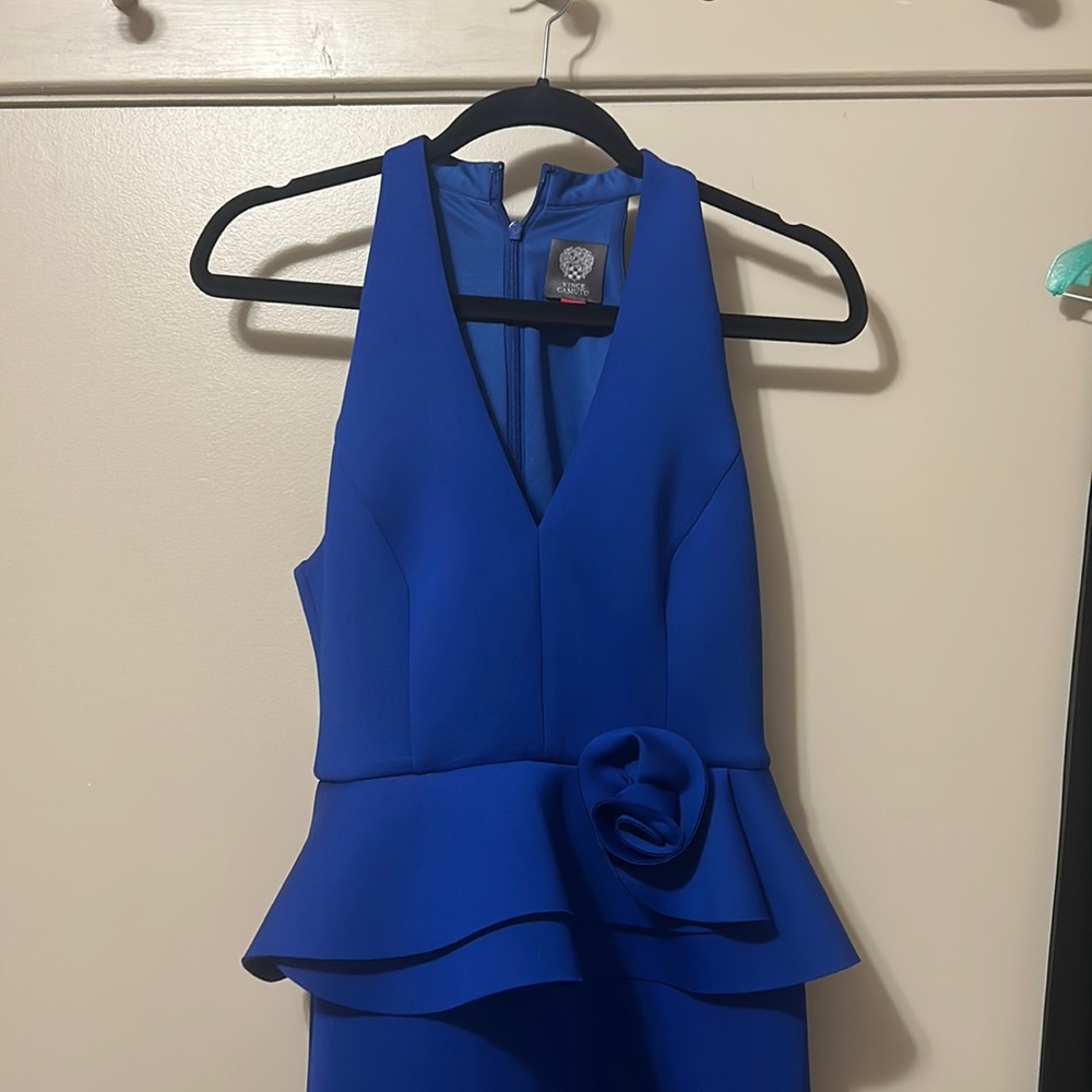 Vince Camuto size 4 blue peplum dress